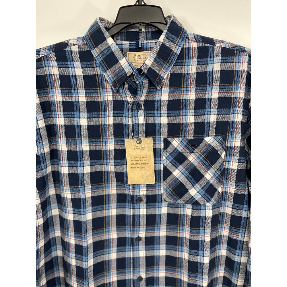 Boston Traders Mens Blue White Plaid Button Down Shirt Top NEW Size XL - Picture 3 of 7